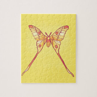 Orange Luna Moth Art – Colourful Insect Jigsaw Puzzle