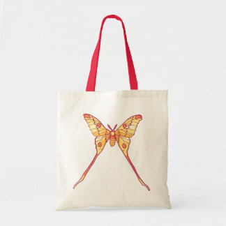 Orange Luna Moth Art – Colourful Insect Tote Bag
