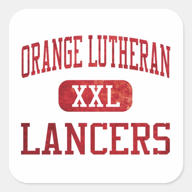 Orange Lutheran Lancers Athletics Square Sticker (Front)