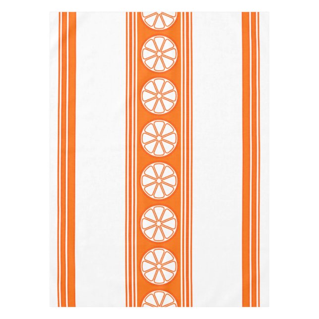 Orange Luxury Jacquard Stripes Tablecloth (Front)