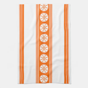 Orange Luxury Jacquard Stripes Tea Towel