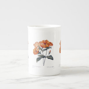 Orange Lychnis Redoute Bone China Mug