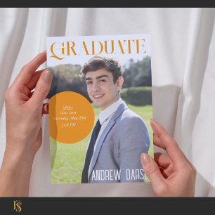 orange magazine graduation invitation