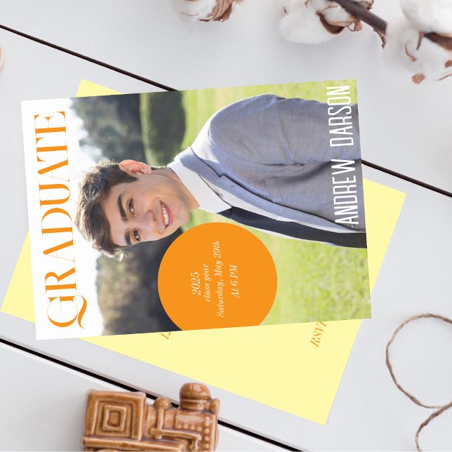 orange magazine graduation invitation (Creator Uploaded)