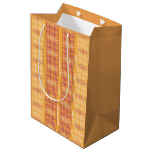 Orange & Magenta Geometric Op Art Pattern — Repeat Medium Gift Bag