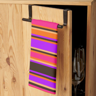 Orange, Magenta, & Purple Striped Kitchen Towel