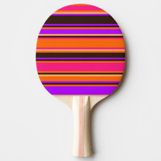 Orange, Magenta Purple - Striped Ping Pong Paddle