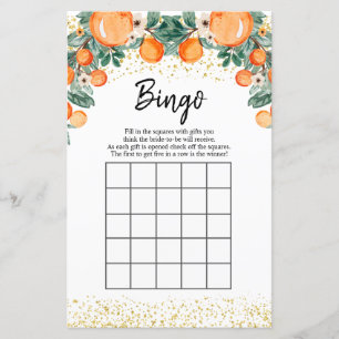 Orange main squeeze Bridal Shower Bingo Games