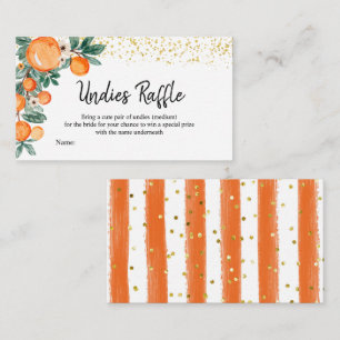 Orange main squeeze Bridal shower Undies Raffle Enclosure Card