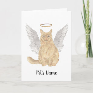 Orange Maine Coon Sympathy Memorial Card