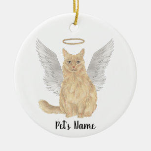 Orange Maine Coon Sympathy Memorial Ceramic Tree Decoration