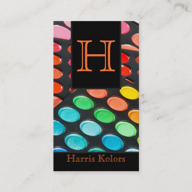 Orange  Make Up Artist Palette Business Card (Front)