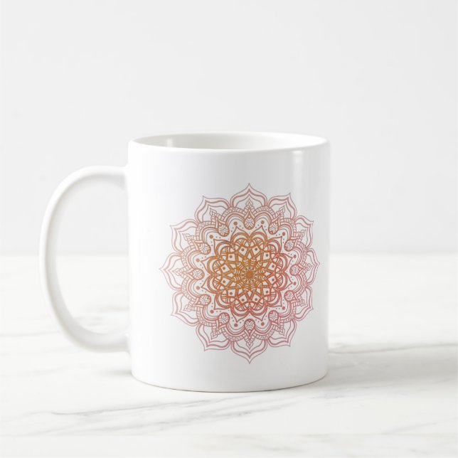 Orange Mandala Coffee Mug (Left)