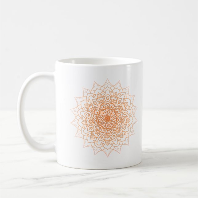Orange Mandala Coffee Mug (Left)