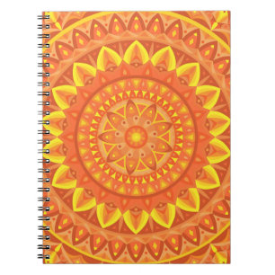 Orange Mandala Creative Boho Vibrant Geometric Notebook