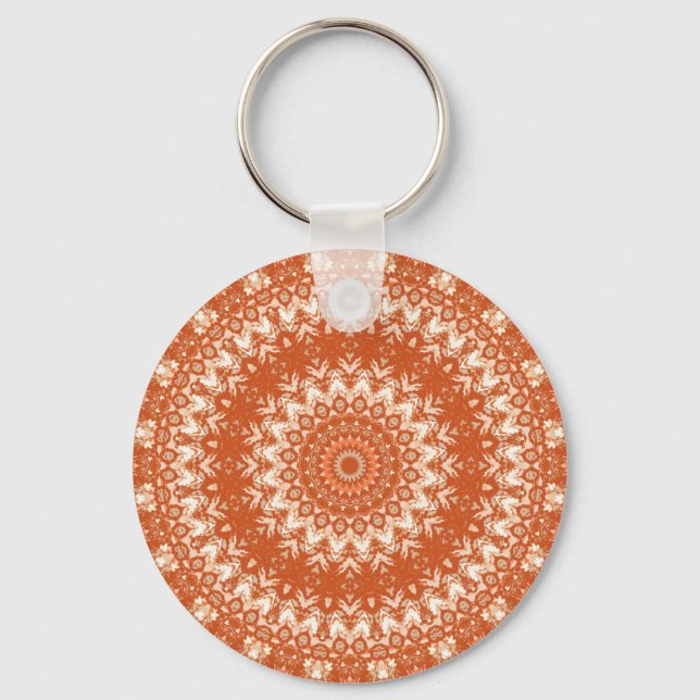 Orange mandala.  key ring (Front)