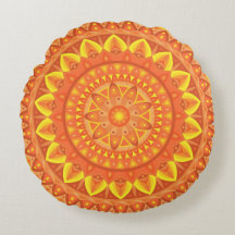 Orange Mandala Warm Boho Cosy Vibrant Pattern