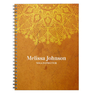 Orange Mandala Yoga Meditation Custom Notebook