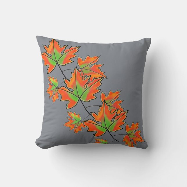 Orange Maple Leaf Cushion (Front)