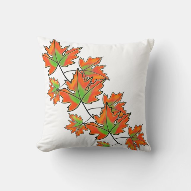 Orange Maple Leaf Cushion (Front)