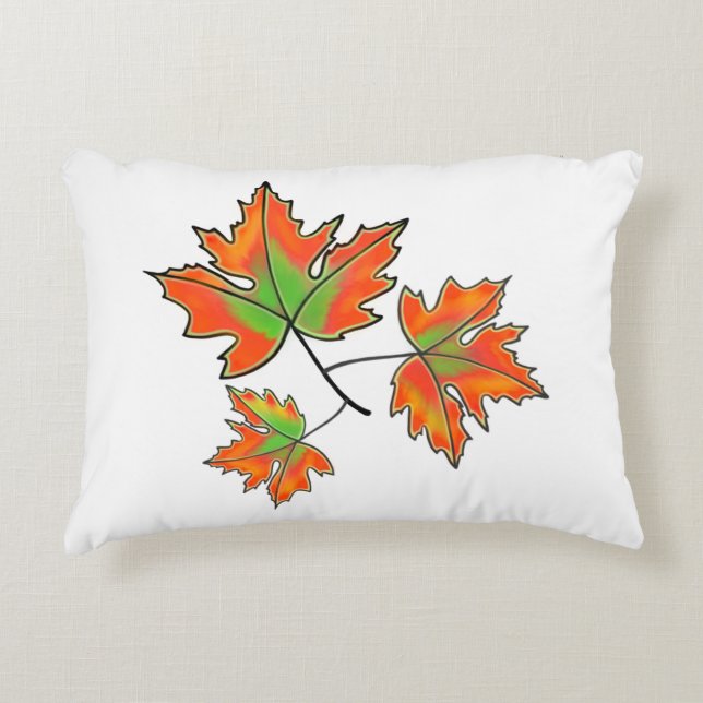 Orange Maple Leaf Decorative Cushion (Front)