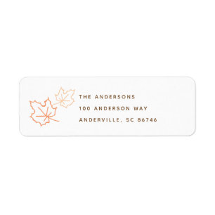 Orange Maple Leaf Thanksgiving Return Address