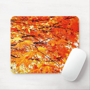 Orange Maple Leaves in Autumn Mousepad