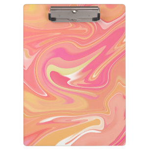 Orange Marble Clip Board
