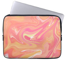 Orange Marble Laptop Case