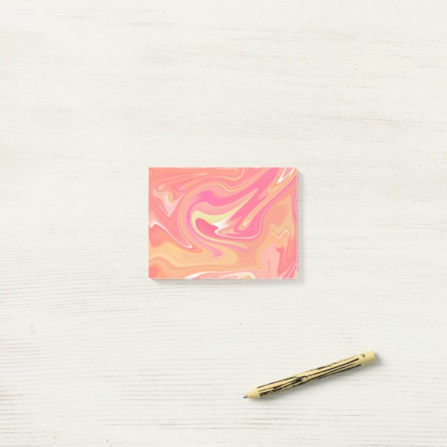 Orange Marble Post-its Post-it Notes (On Desk)