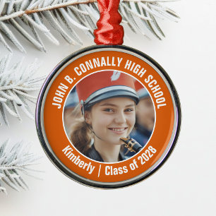 Orange Marching Band Photo High School Christmas Metal Tree Decoration