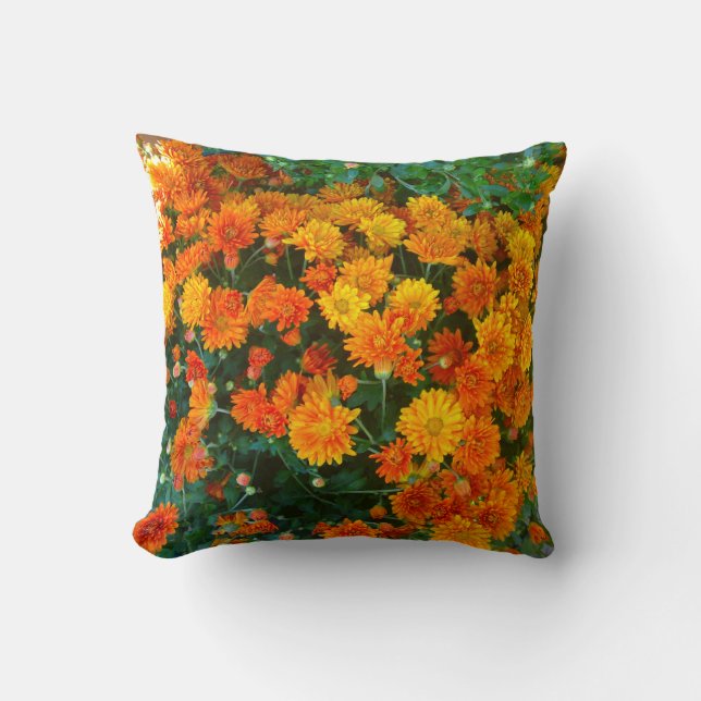 Orange Margarita Daisy Pillow (Front)