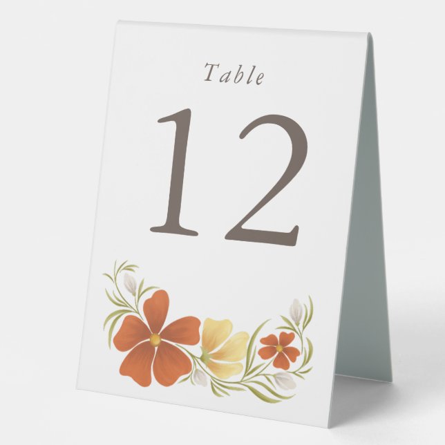 Orange & Marigold Bold Floral Table Top Sign (Front)