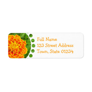 Orange Marigold Mailing Label