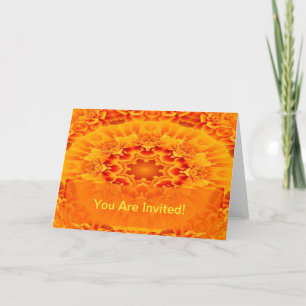 Orange Marigold Mandala Holiday Card