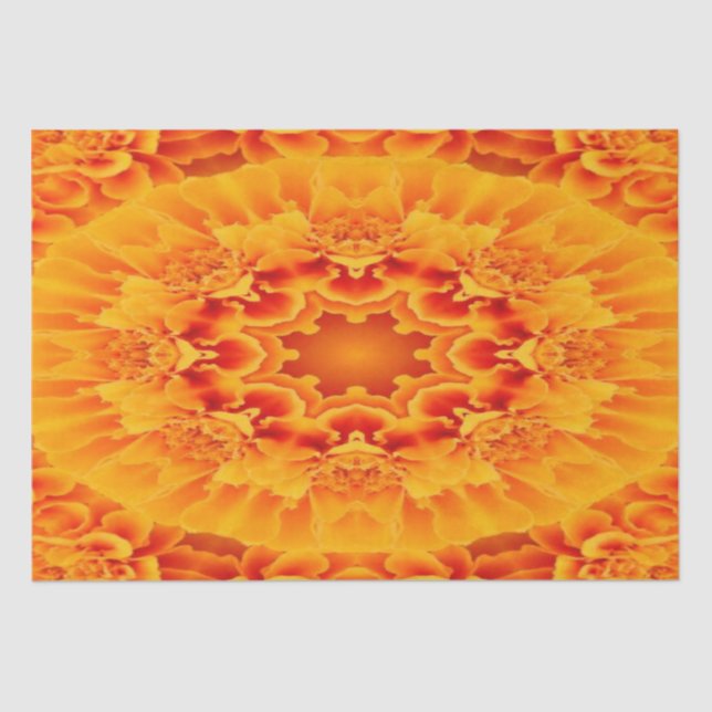 Orange Marigold Mandala Tissue Paper (Front)