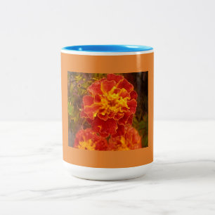 Orange Marigold Two-Tone Coffee Mug