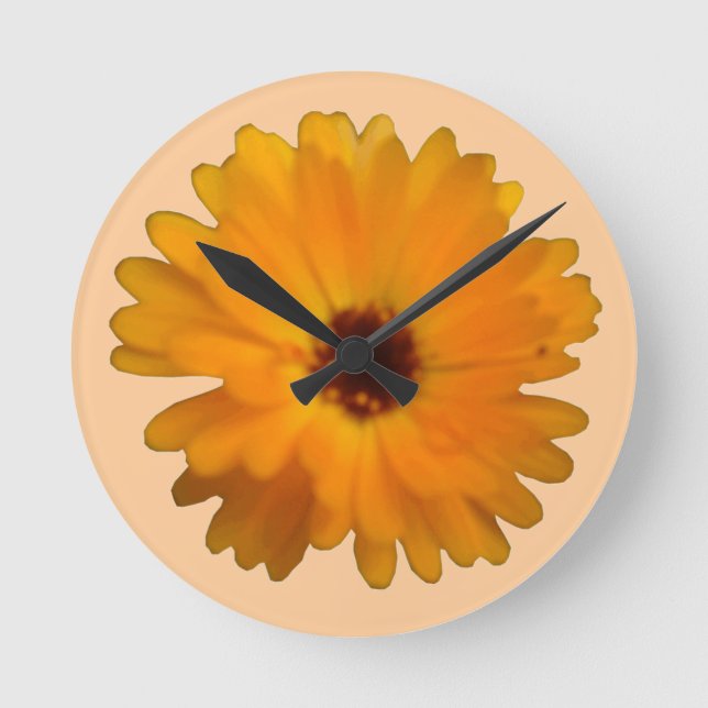 Orange Marigold Wall Clock (Front)