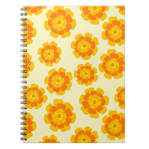 Orange Marigolds Hand-Illustrated Floral Botanical Notebook