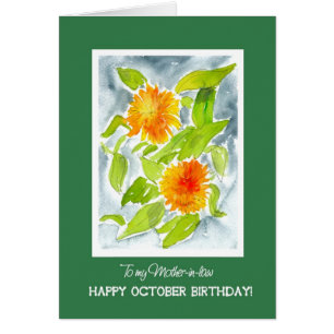 Orange Marigolds Mother-in-law's October Birthday