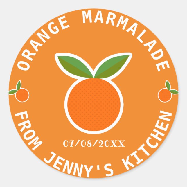 Orange Marmalade Classic Round Sticker (Front)