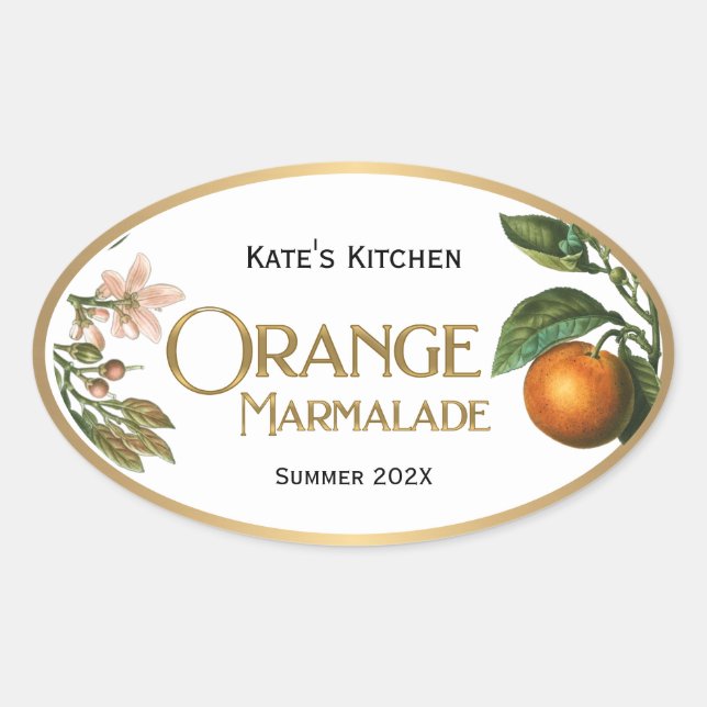 Orange Marmalade Jelly Label Vintage (Front)