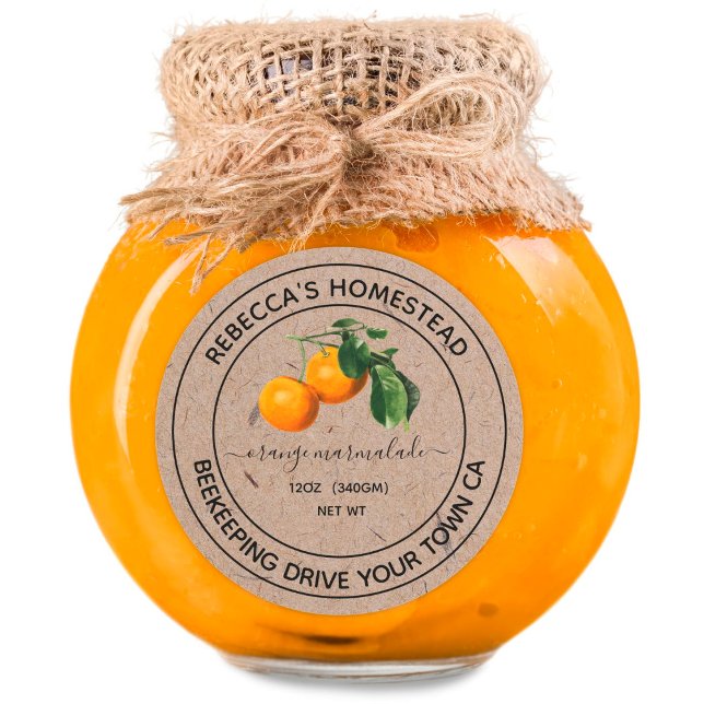  Orange Marmalade Kraft Paper Canning Jar Labels  (Creator Uploaded)