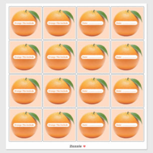 Orange Marmalade Labels Sticker Sheet