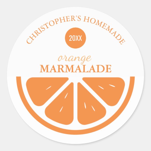 Orange Marmalde Classic Round Sticker (Front)