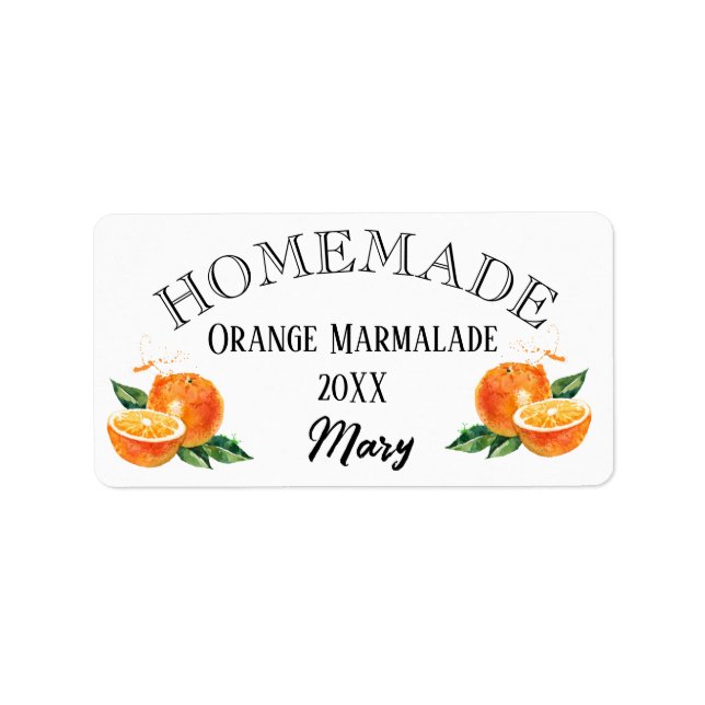 Orange Marmalde Jar label personalised (Front)