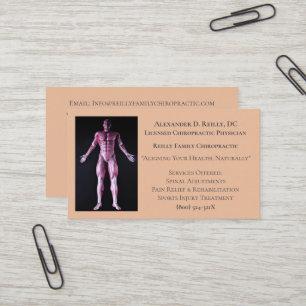 Orange Massage Therapy Chiropractic Doctor Business Card