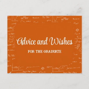 Orange Math Graduation Party Advice for Graduate Enclosure Card