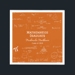 Orange Mathematics Graduate Class of Graduation Napkin<br><div class="desc">Beautiful and elegant orange graduation napkins with a pattern of mathematic equations and graphics for your celebration. Illustrated and designed by Patricia Alvarez.</div>