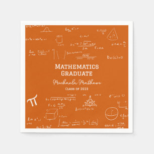 Orange Mathematics Graduate Class of Graduation Napkin